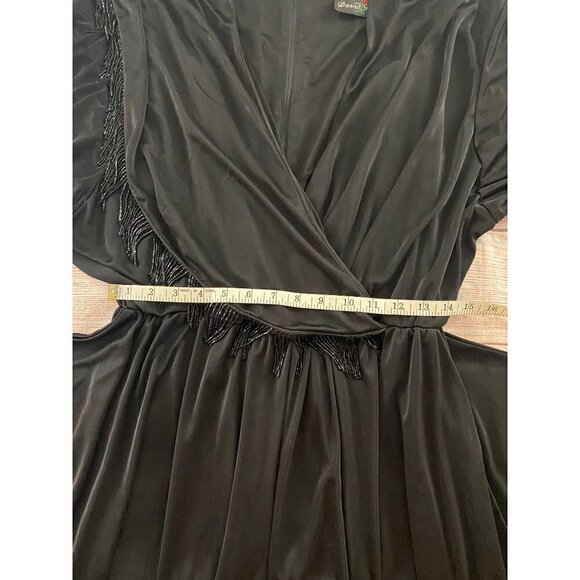 Vintage 1980's David Rose Black Harem Style Tassled Jumpsuit - Medium - Picture 7 of 13